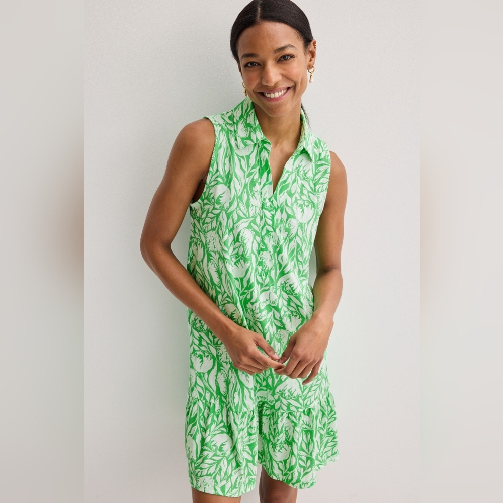 NWOT Lilly Pulitzer Riegan Dress - Fauna Green - Tulip To Tango - LARGE - Picture 2 of 8